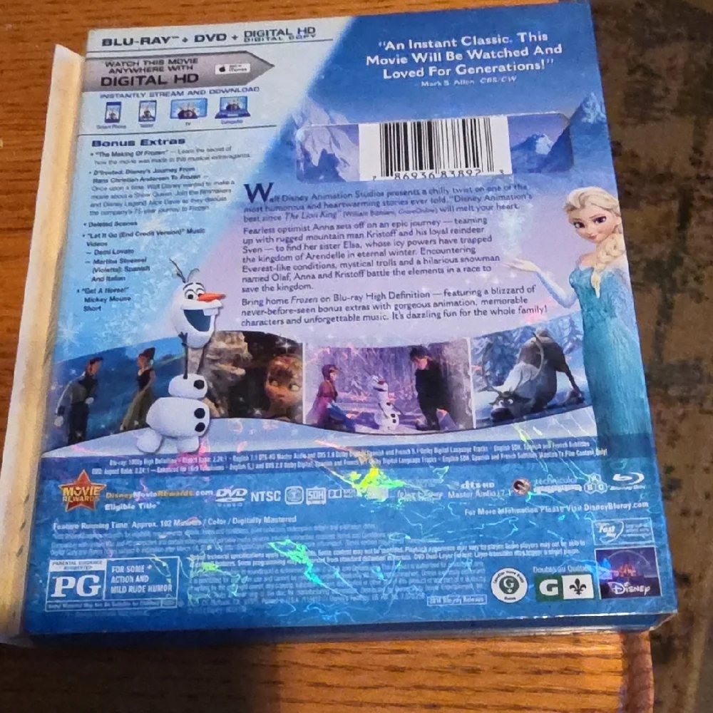 Disney Frozen Collector's Edition Blu-ray DVD - Blue and White
